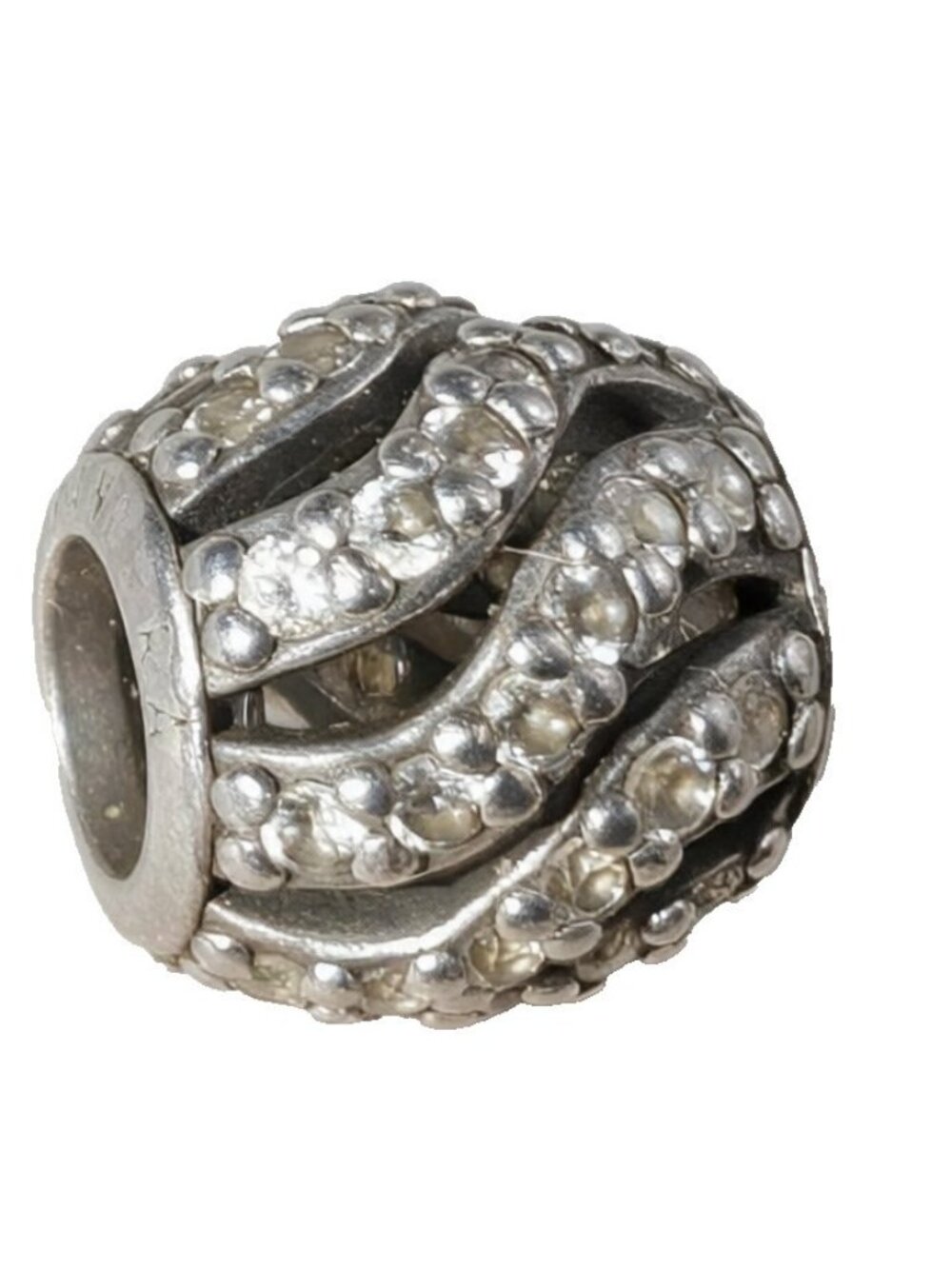 Pandora Winter Wisp Charm 925 Sterling Silver Clear CZ 791724CZ Pave Bead